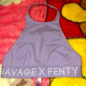 Rihanna Savage x Fenty lavender purple halter bra